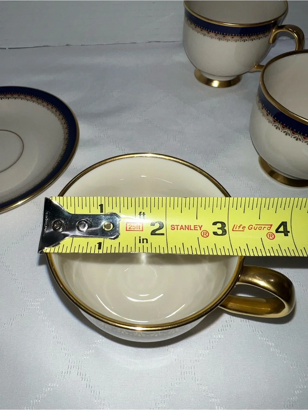 Lenox Presidential Collection Jefferson Footed Cup and Saucer 24K Gold Set of 7